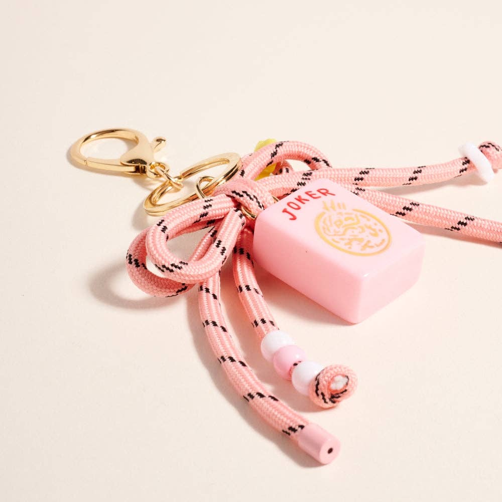 7 Inch Mahjong Joker Tile Cord Keychain Bag Charm