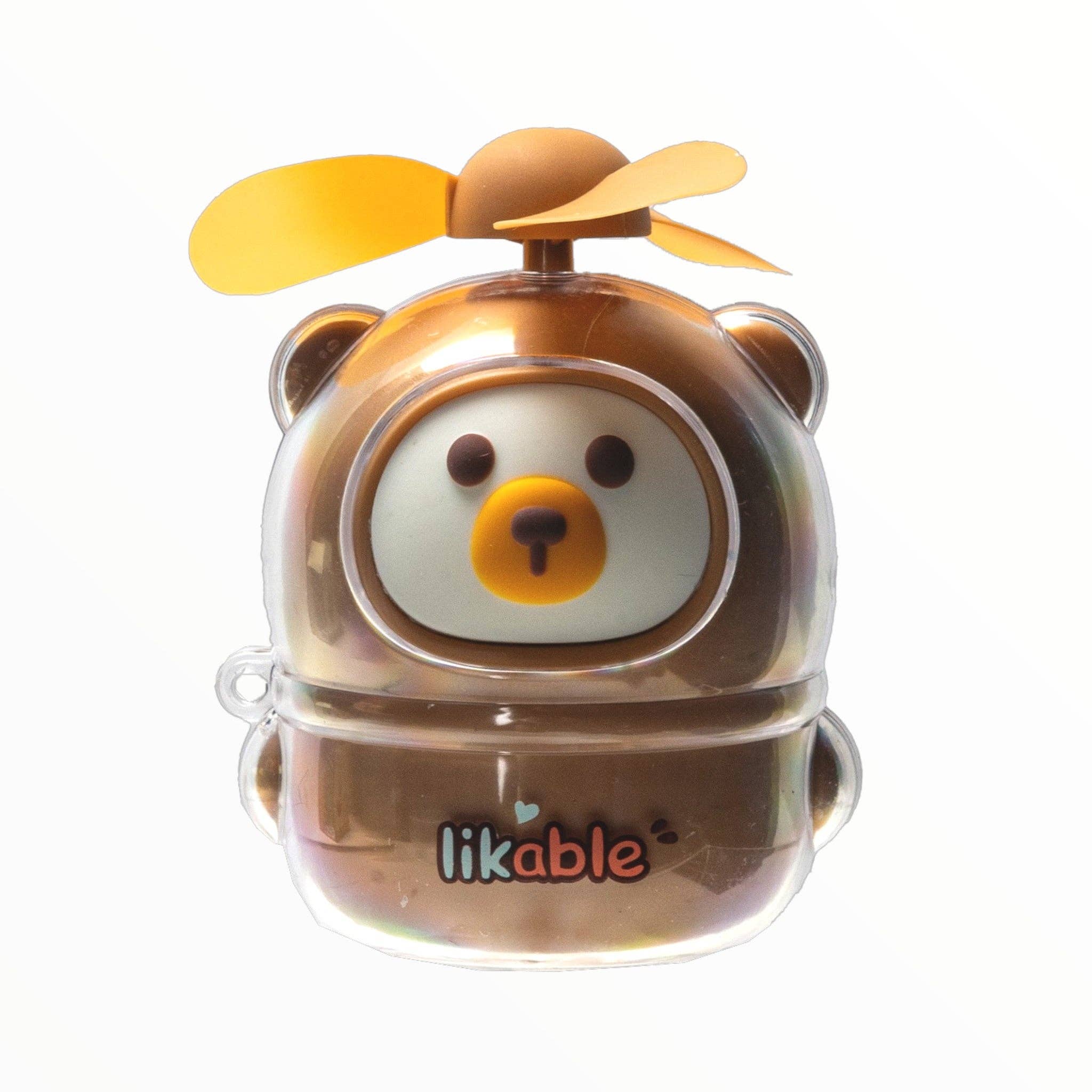 Mini Handheld Bear Fan Rechargeable Pink (1/120)