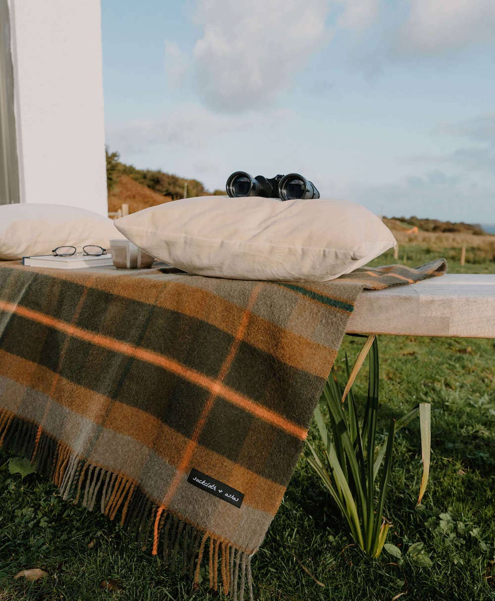 Folk Olive Throw Blanket