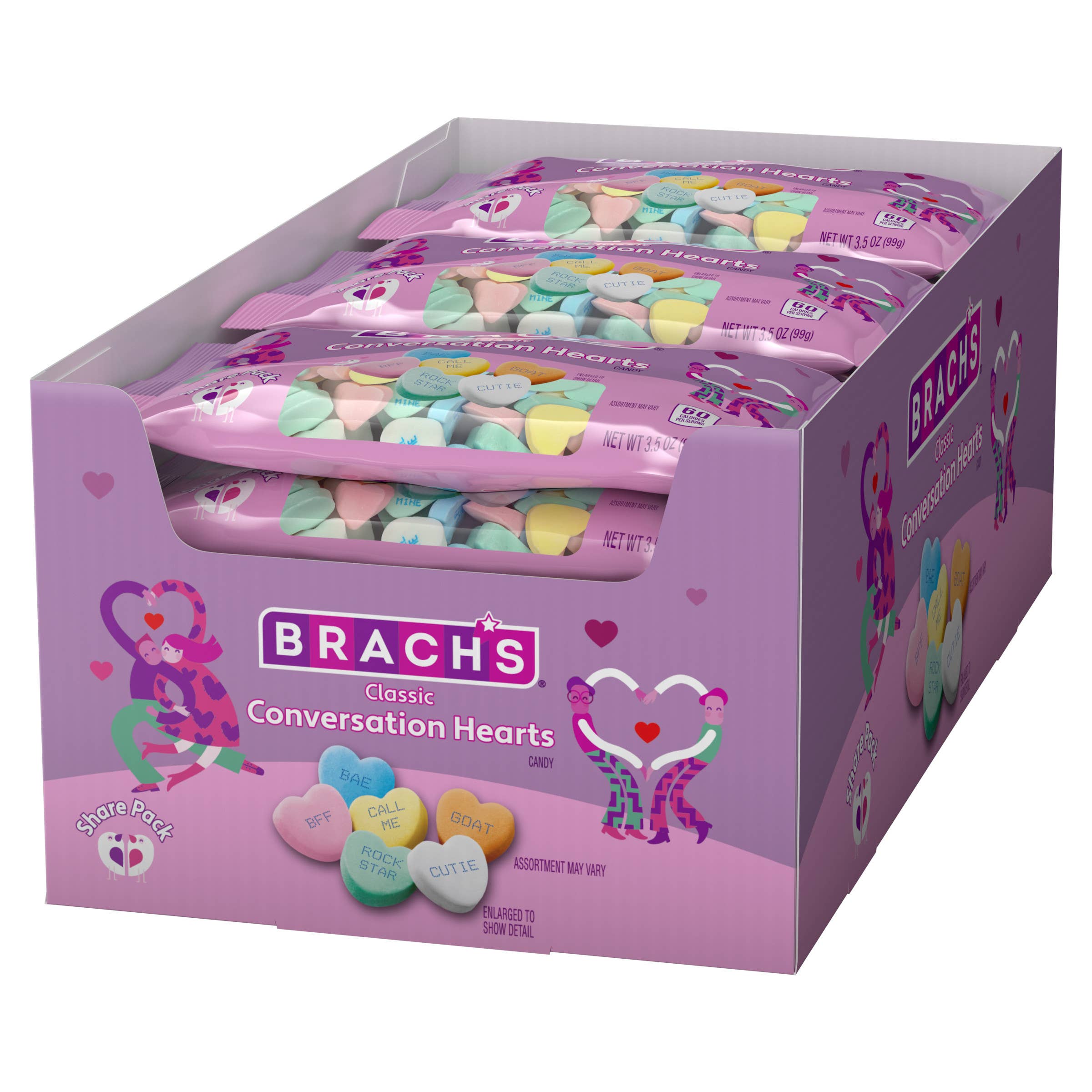 Brach's Tiny Conversation Hearts Share Pack, 3.5oz, 12ct