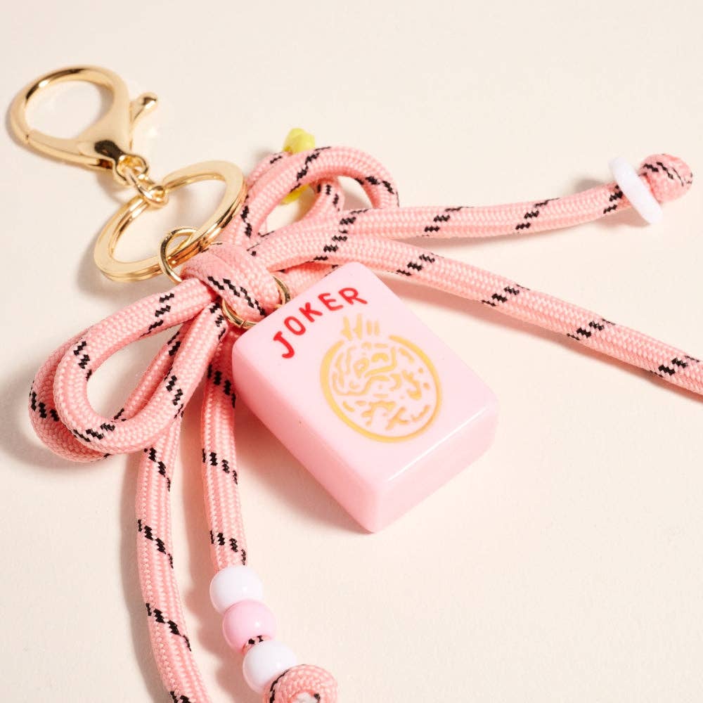 7 Inch Mahjong Joker Tile Cord Keychain Bag Charm