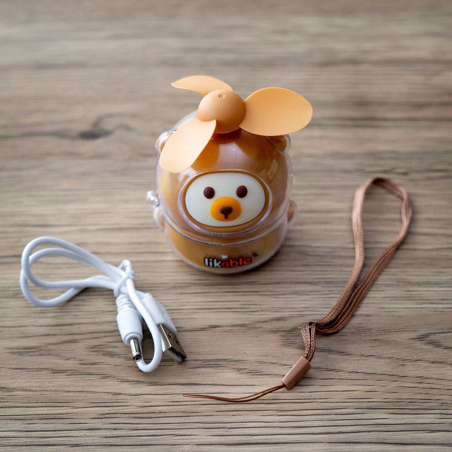 Mini Handheld Bear Fan Rechargeable Pink (1/120)