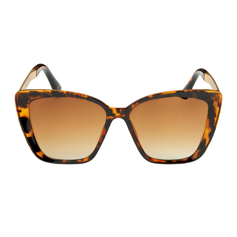 1261-NEW - Jade- Cat Eye Metal Temple Sunglasses