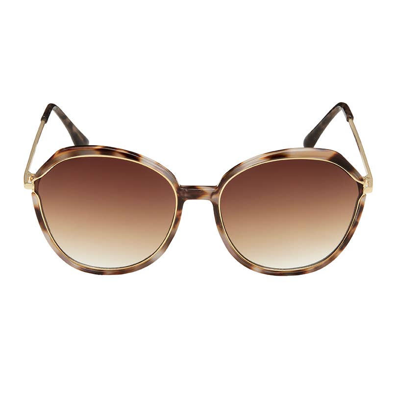 1306 Jade - Round Metal Inlay Women's Sunglasses