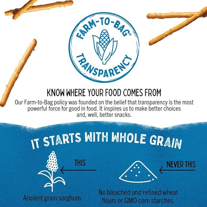 Quinn Whole Grain Sea Salt Pretzel Sticks 1.5oz (36ct)