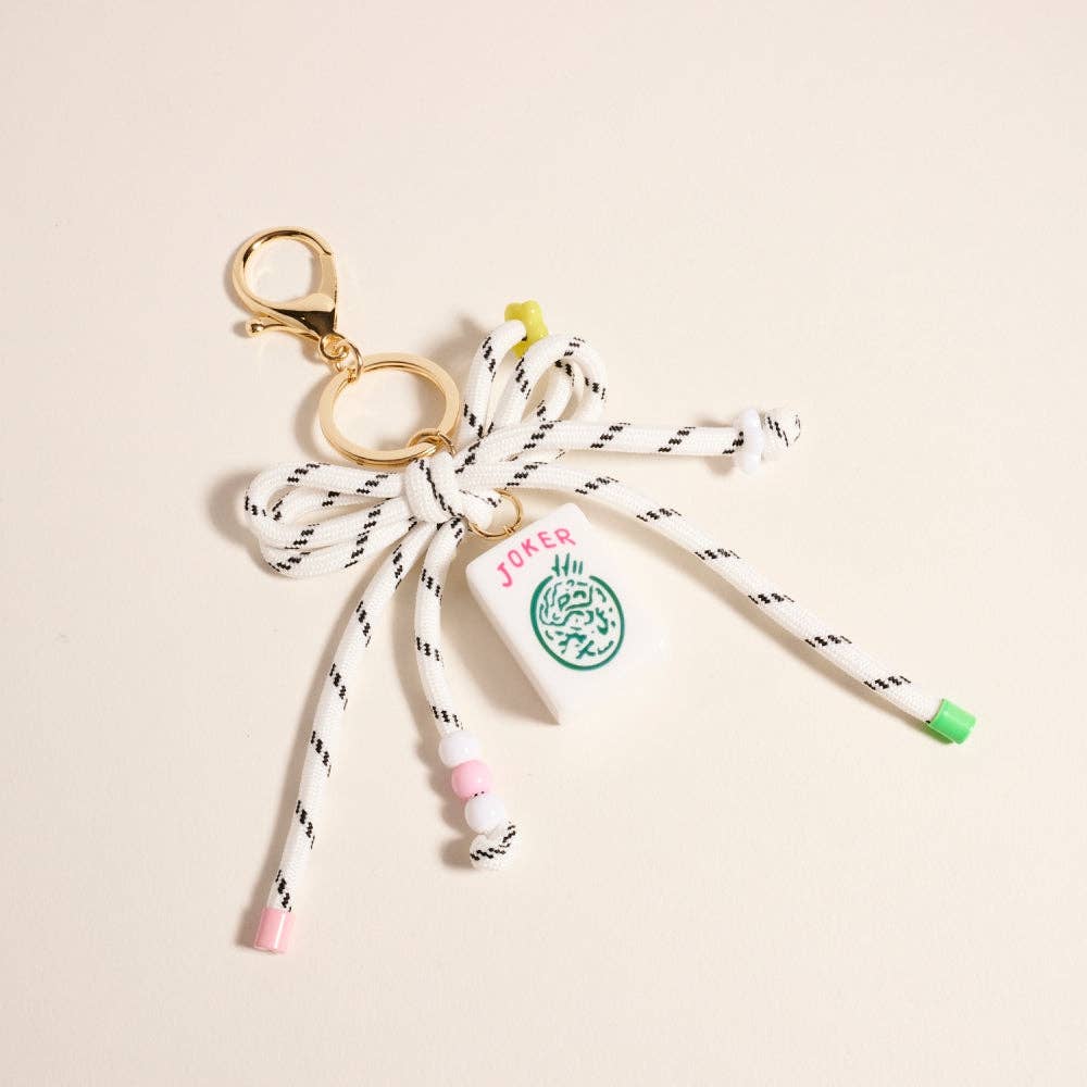 7 Inch Mahjong Joker Tile Cord Keychain Bag Charm