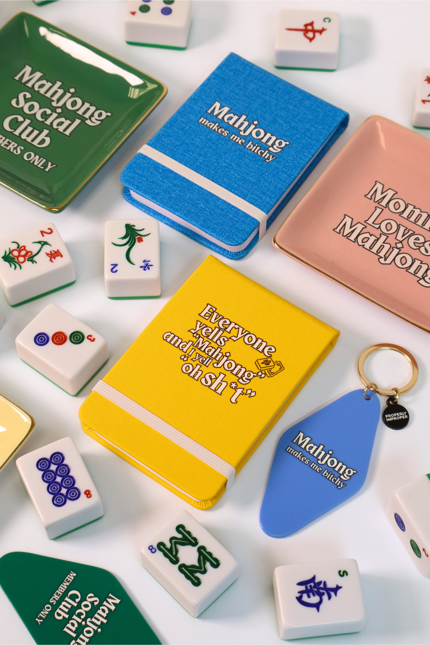 Printed Keychain Mommy Loves Mahjong