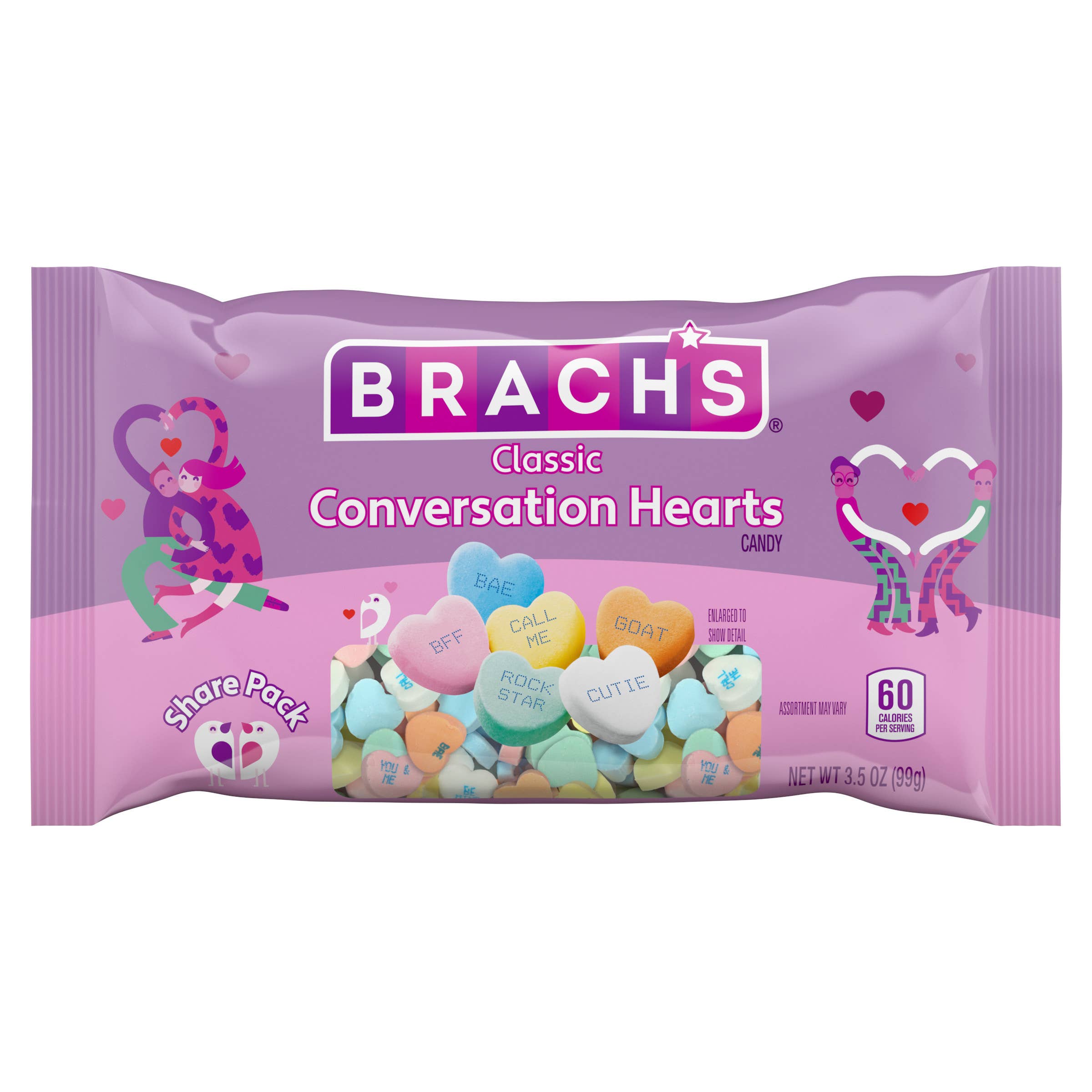 Brach's Tiny Conversation Hearts Share Pack, 3.5oz, 12ct