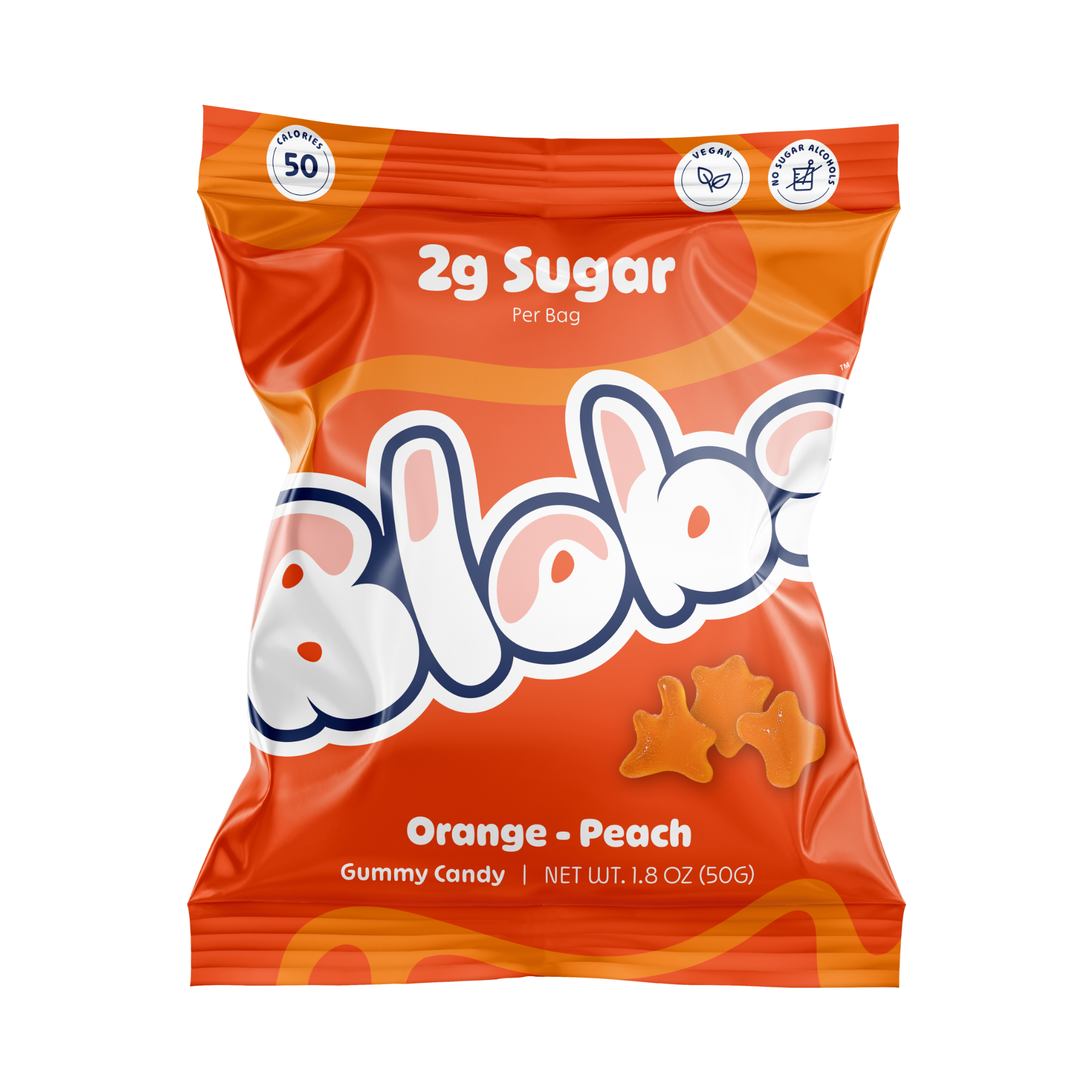 Blobs Orange Peach Gummy Candy 1.8oz (6ct)