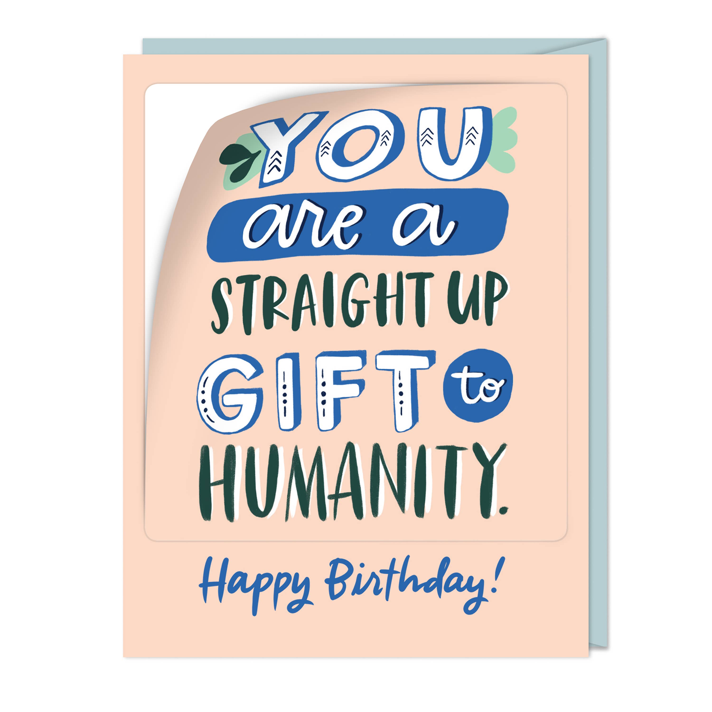 A sticker card featuring a birthday message, peel-off front for laptop or fridge, and magnet option. Sold in a set, frame-worthy, blank inside, with a colored envelope. Card size: 4.25 x 5.5 inches; sticker size: 3.8 x 4.2 inches.