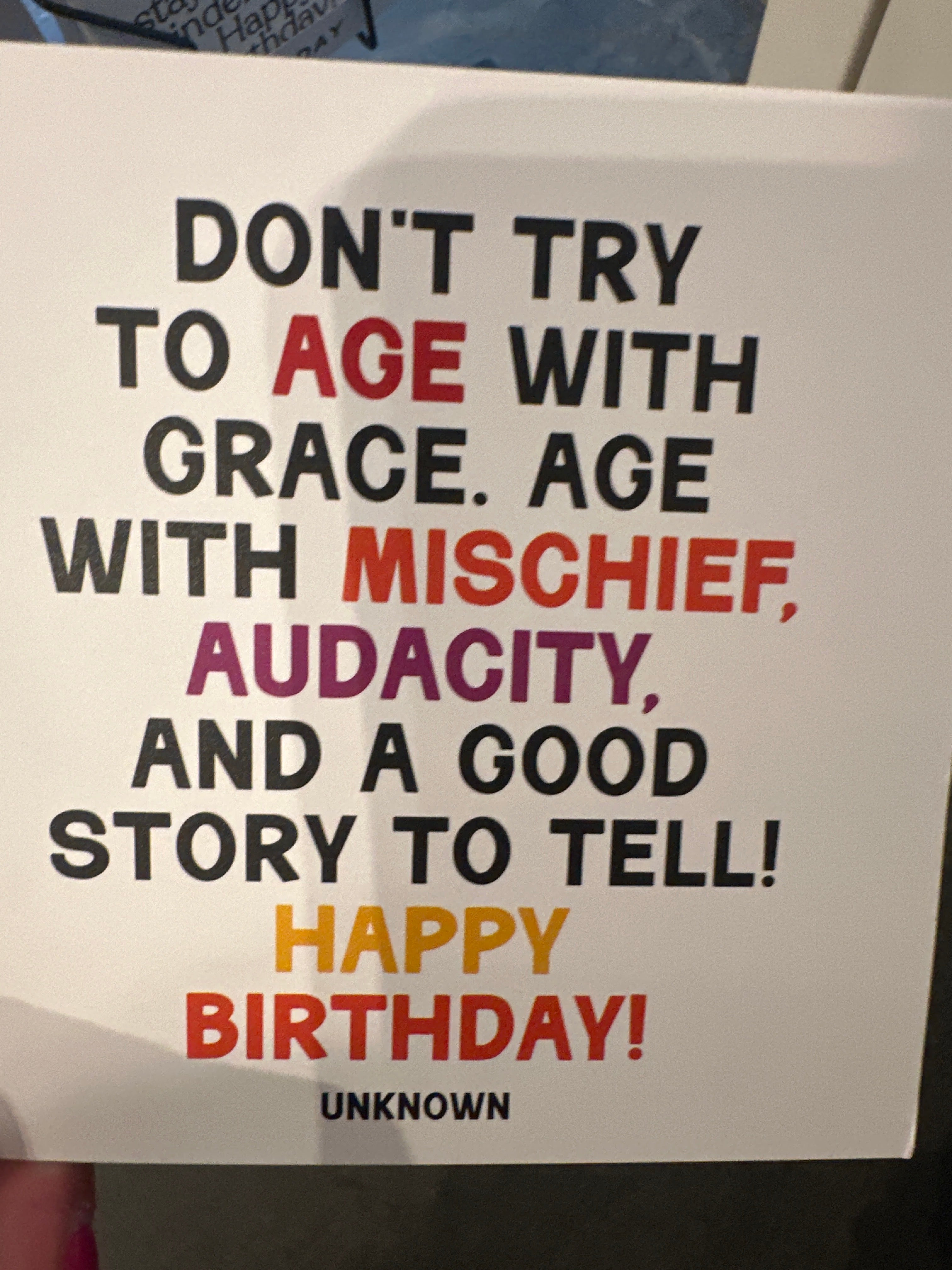 Don’t try to age with Grace Card