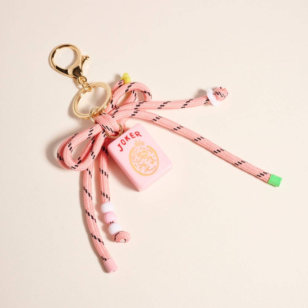 7 Inch Mahjong Joker Tile Cord Keychain Bag Charm