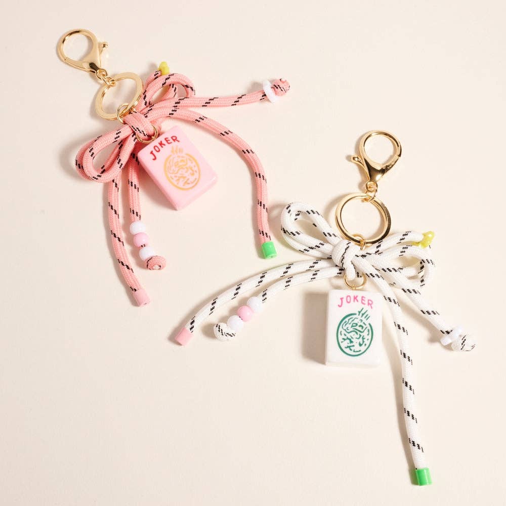 7 Inch Mahjong Joker Tile Cord Keychain Bag Charm