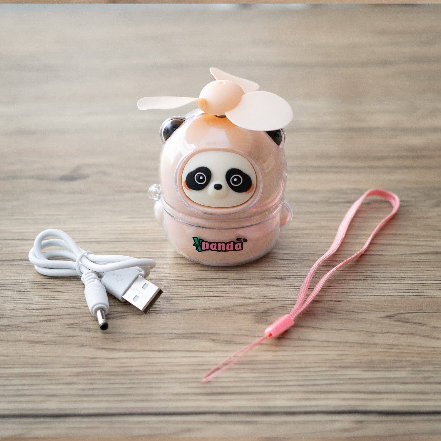 Mini Handheld Panda Fan Rechargeable Pink (1/120)