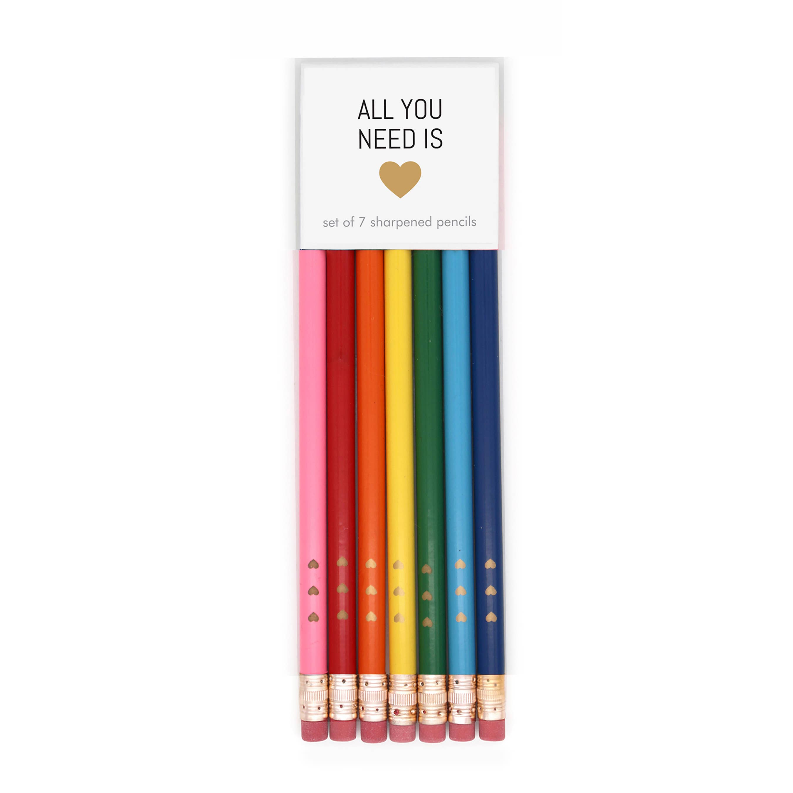 A kraft display showcasing 48 quotable pencil sets, including the Alexa, Bring Me More Cats style among others.