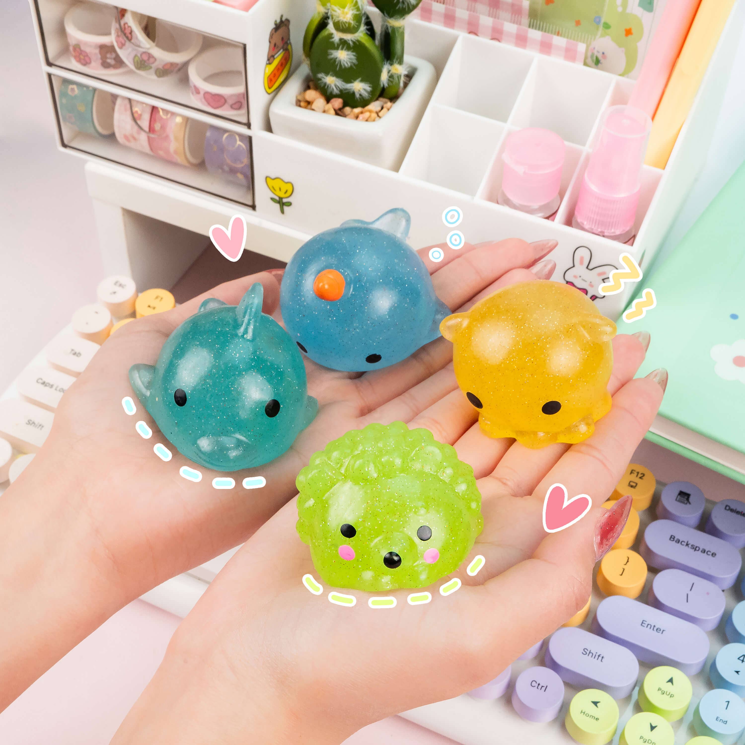 Jumbo Glitter Mochi Squishy Toy (24pcs/case)