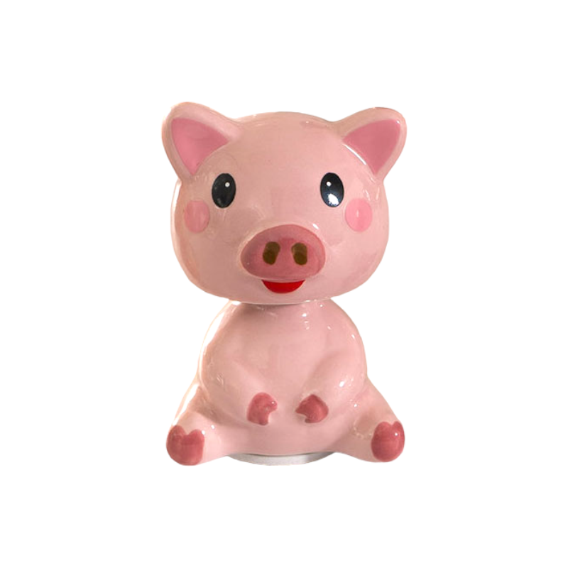 3 Inch Ceramic Pig Bobble Head