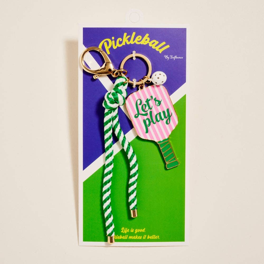 8 In Pickleball Paddle Ball Rope Bagcharm Keychain