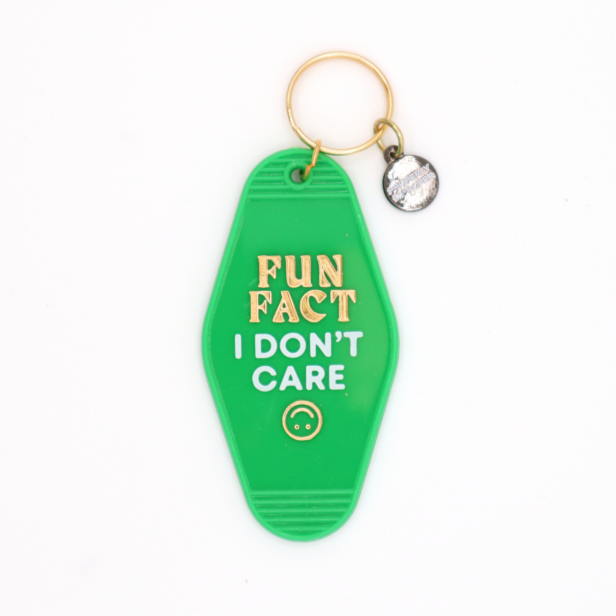Hot Stamped Motel Keychain Fun Fact I Don't Care