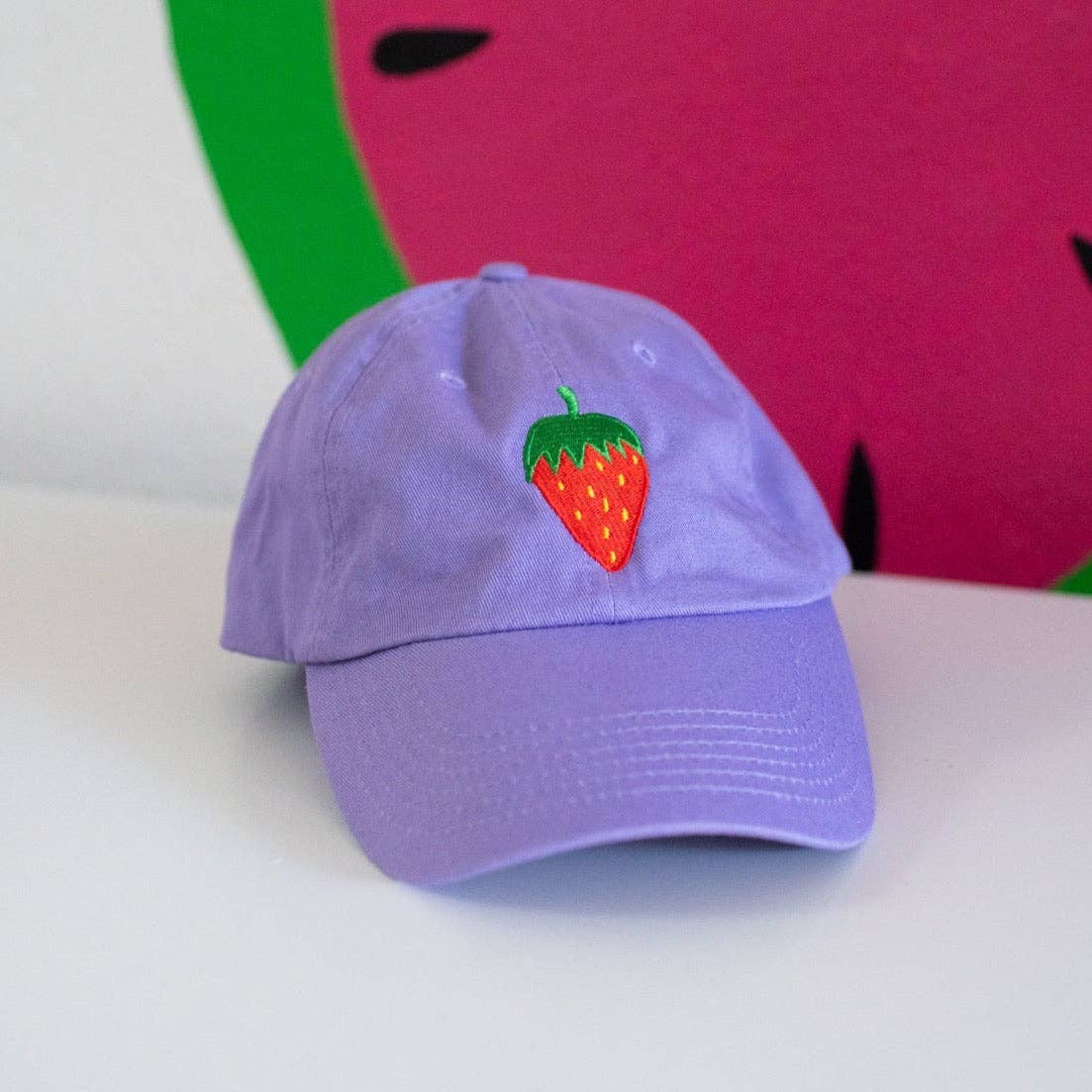 Embroidered Strawberry Hat