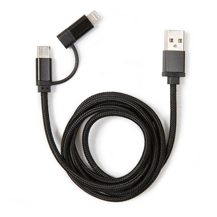 Black 2-in-1 Braided Cable