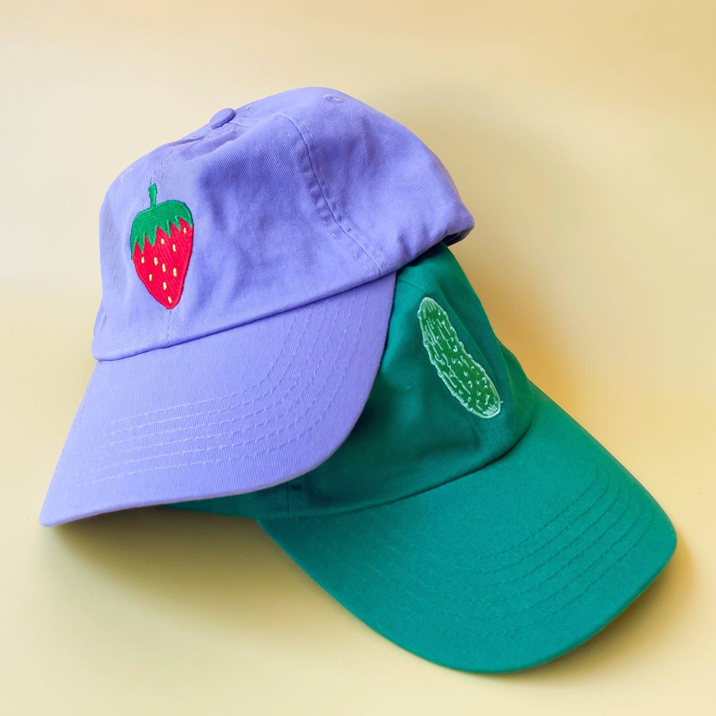 Embroidered Strawberry Hat