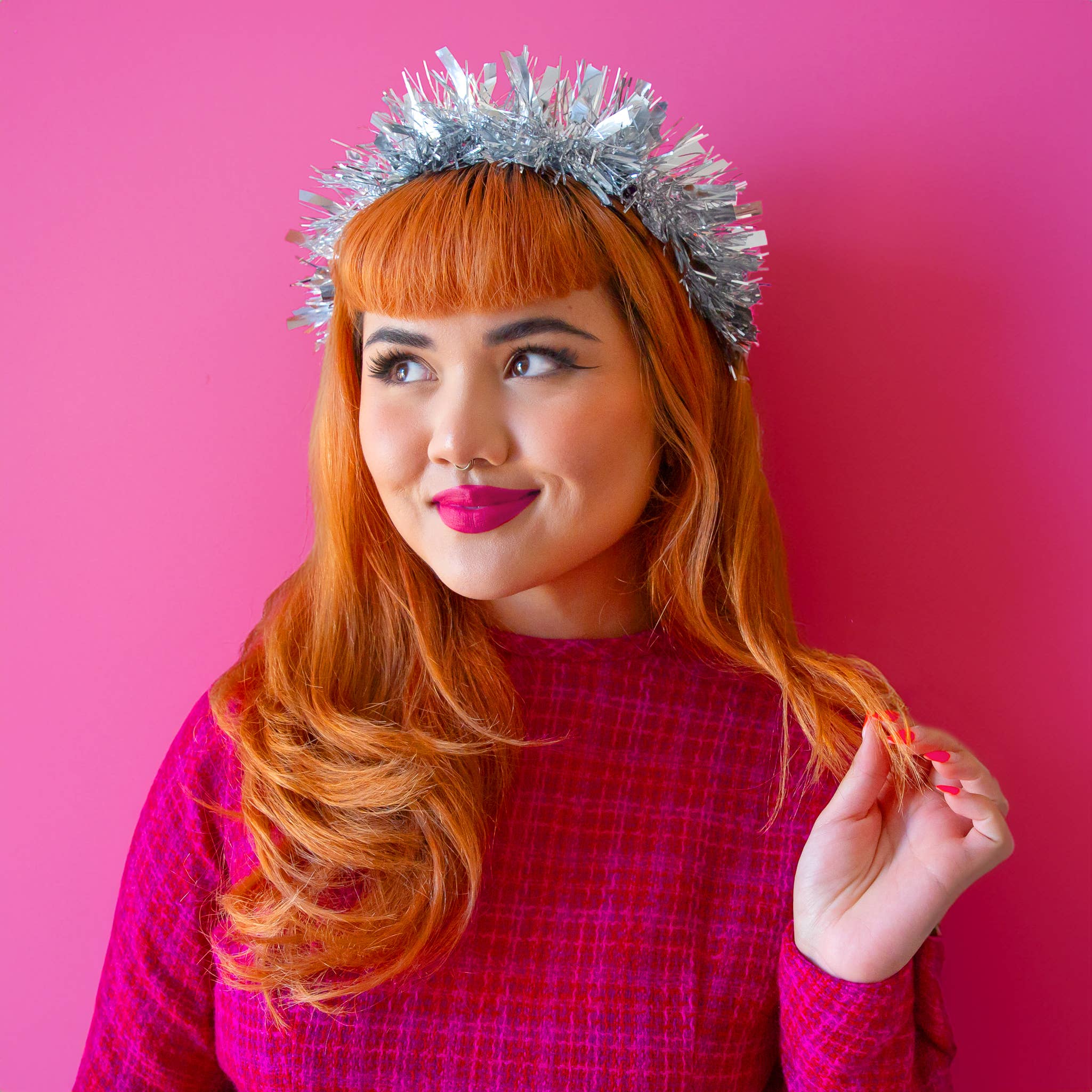 Holiday Tinsel Headband | Silver