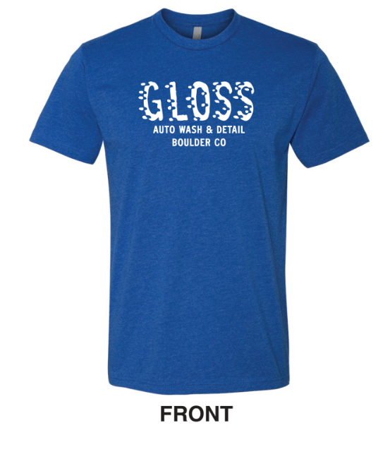 Gloss Auto Wash Blow Dry Blue and White T-Shirt