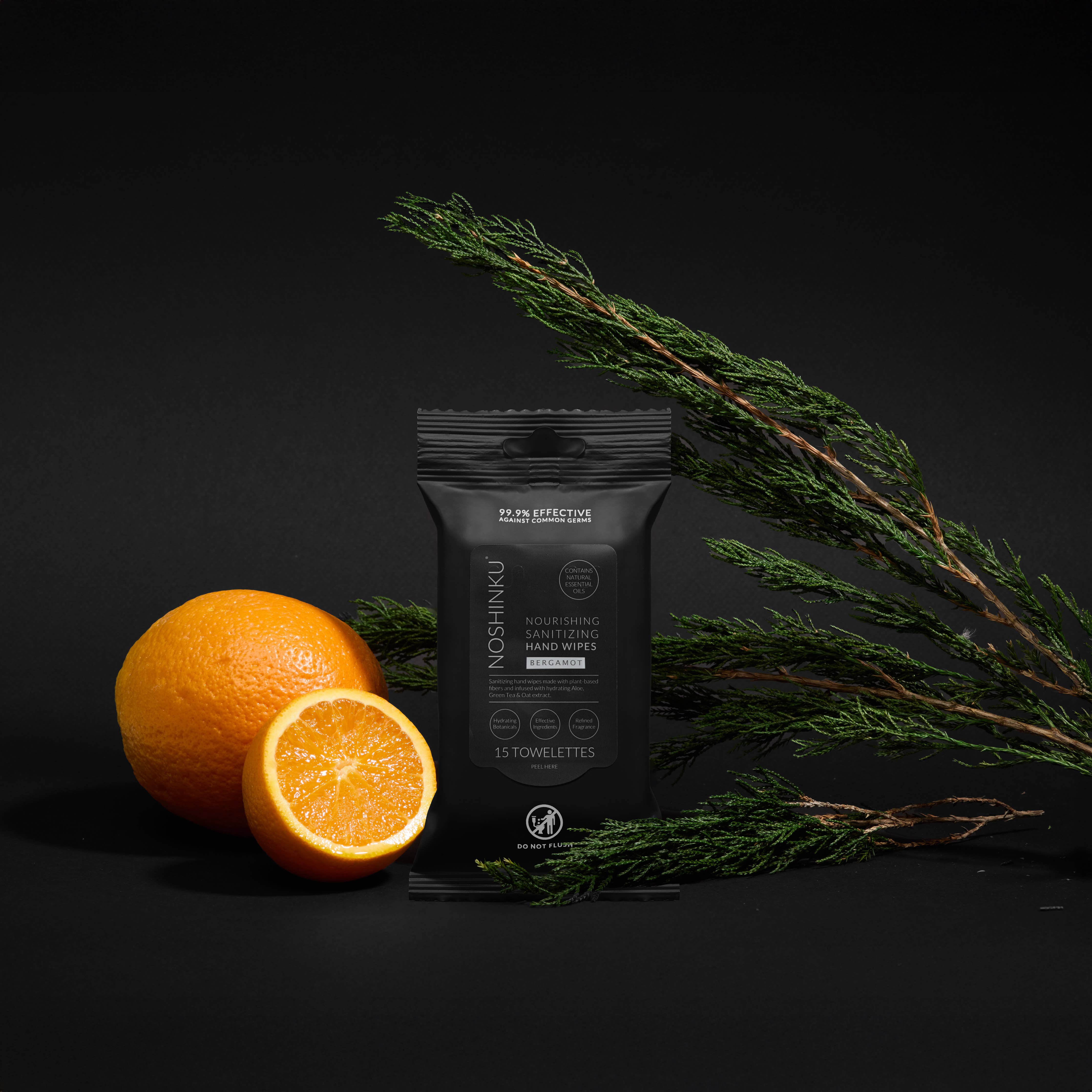 Bergamot Nourishing Hand Sanitizing Travel Wipes