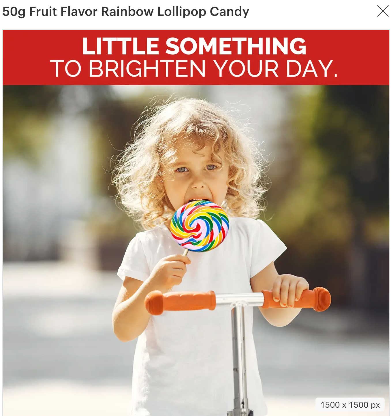 A child joyfully holds a Fruit Flavor Rainbow Lollipop Candy 50g, featuring a colorful swirl design. Perfect for Christmas, Halloween, and Easter treats, ideal for gifting.