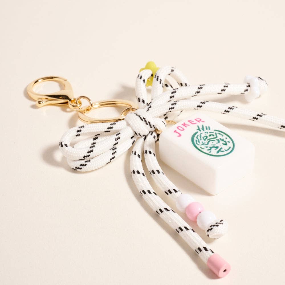 7 Inch Mahjong Joker Tile Cord Keychain Bag Charm