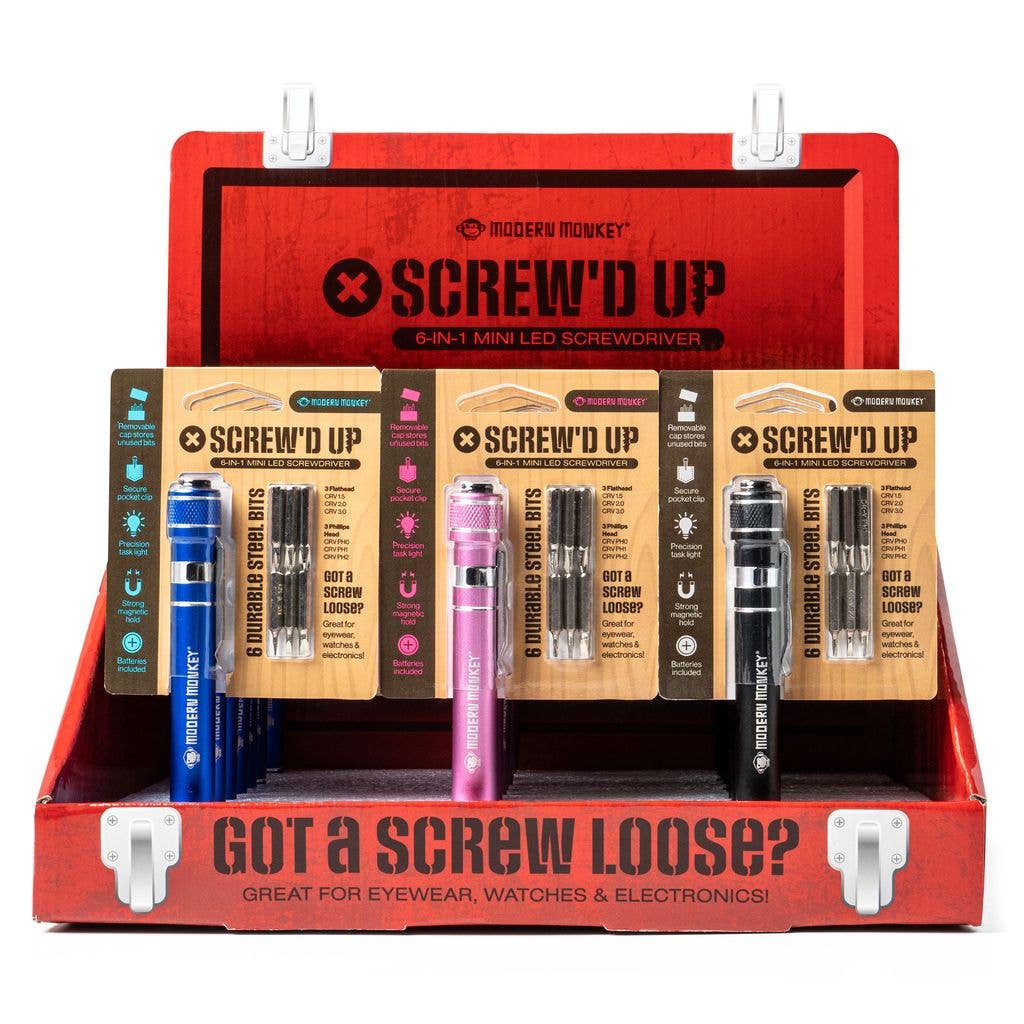 Modern Monkey® Screw’d Up 6-in-1 Mini LED Screwdriver