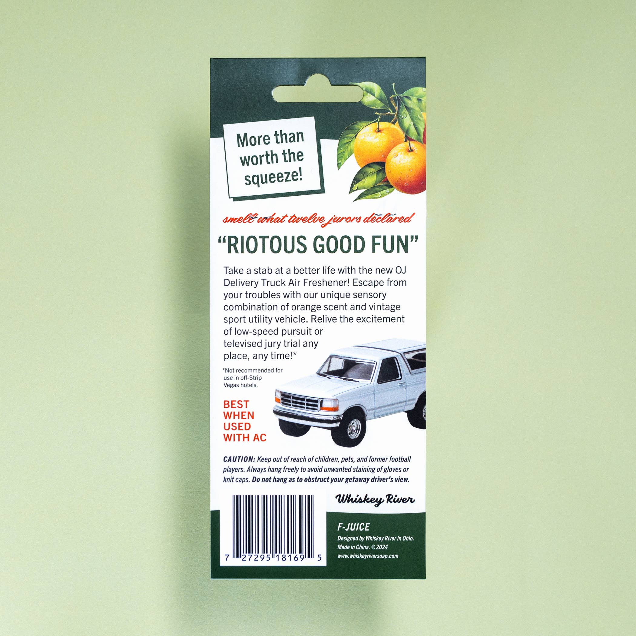 OJ Delivery Truck Air Freshener | Funny Car Air Freshener