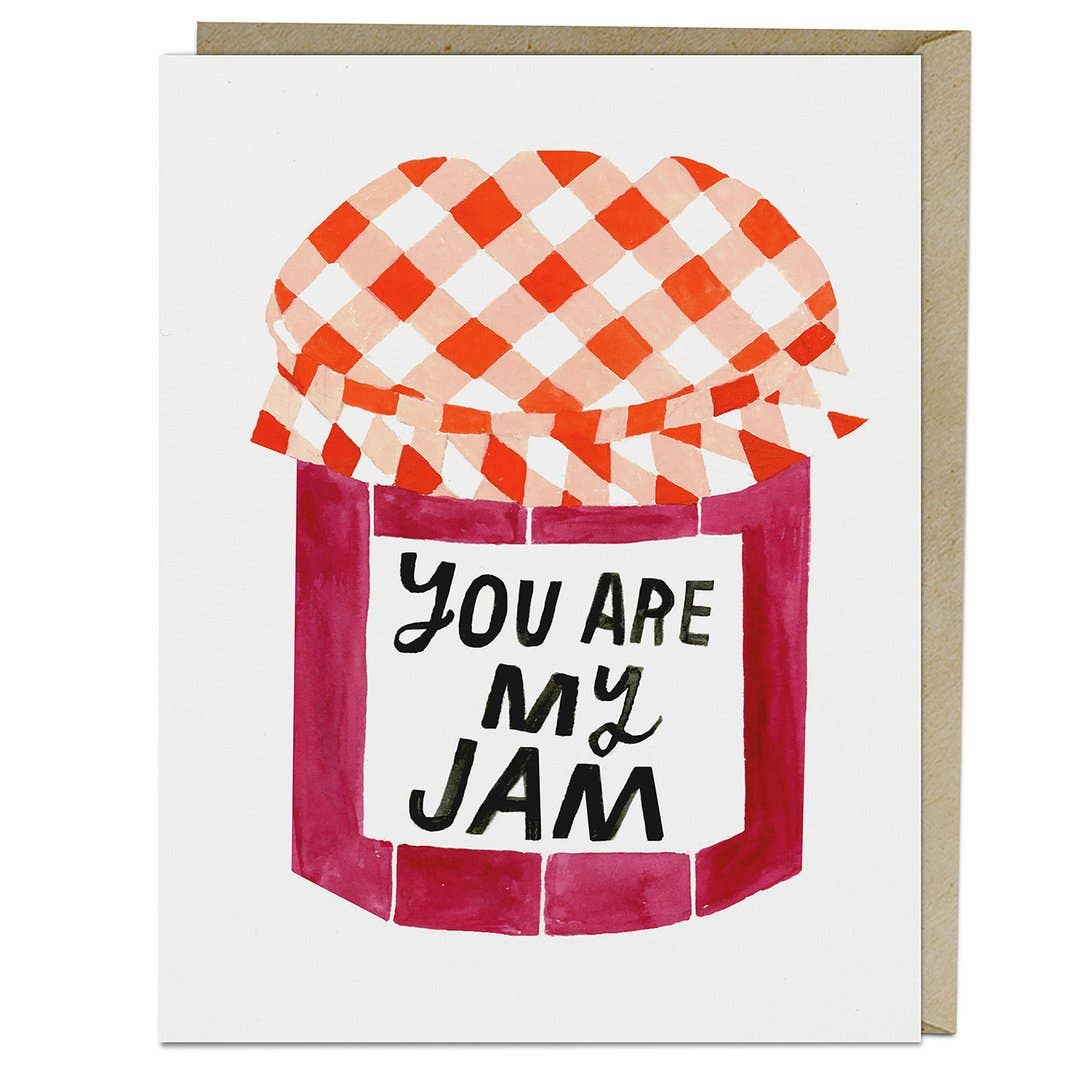 A watercolor card featuring a jam jar illustration by Lisa Congdon. Blank A2 size, printed in the USA on matte stock, with a kraft envelope.