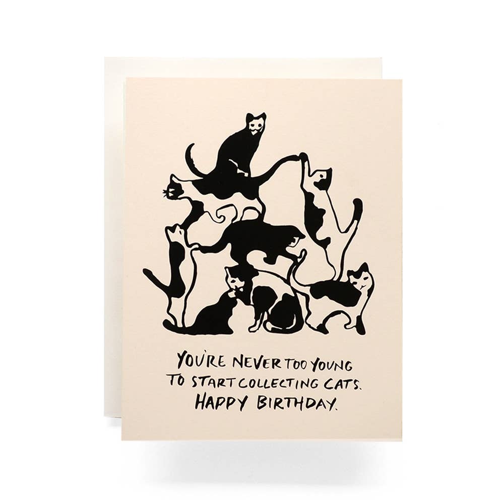 Cat Tower Birthday Greeting Card