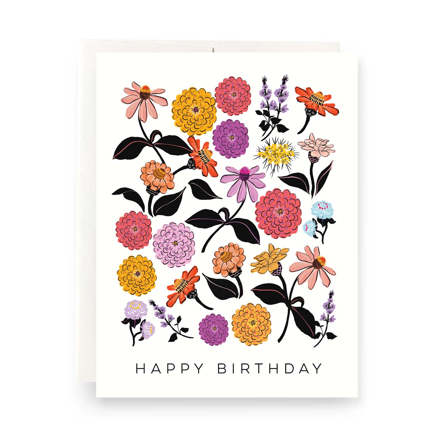 Zinnias Birthday Greeting Card