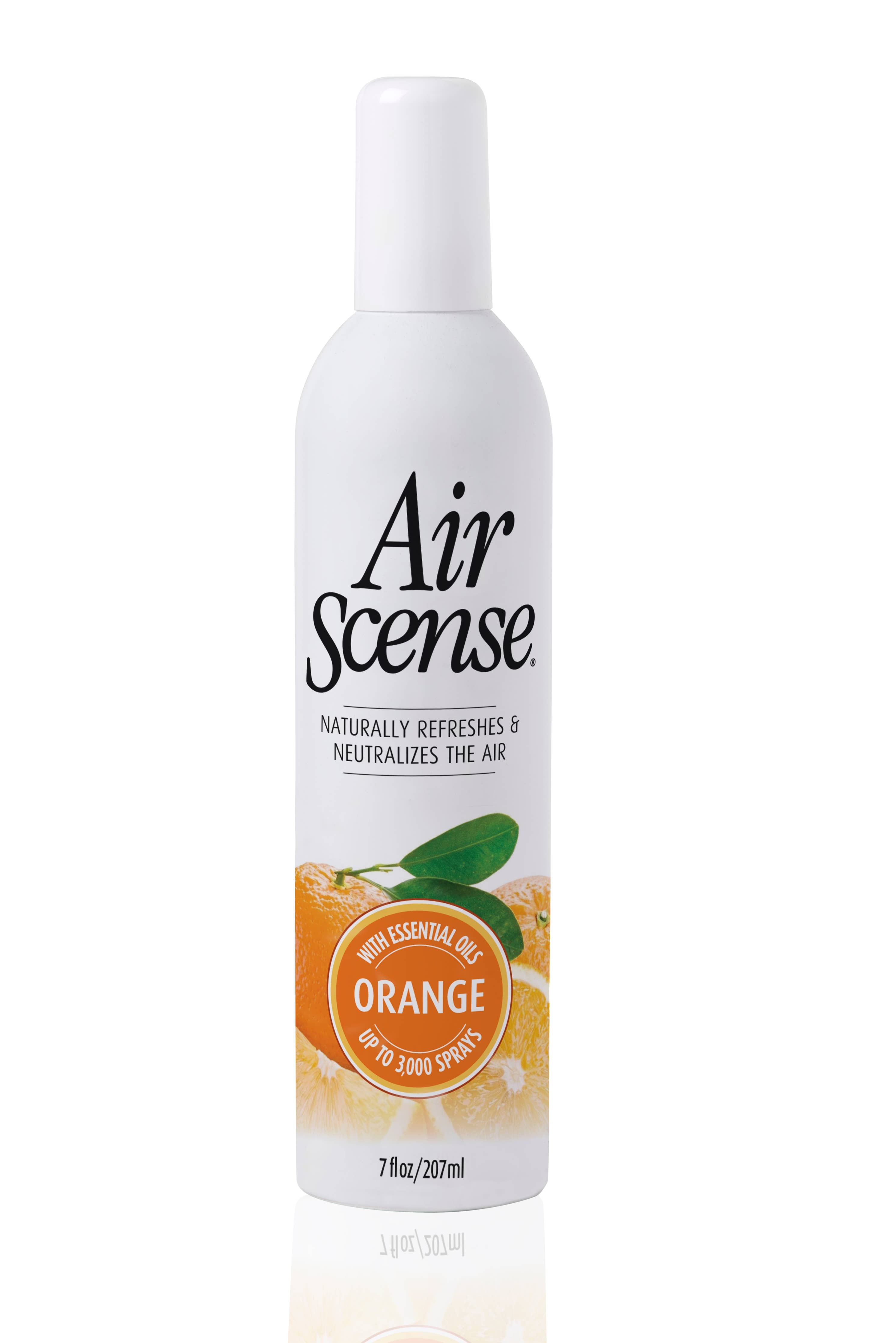 Citra Solv Air Scense Orange non-aerosol air freshener in a 7 oz. bottle. Made with natural essential oils, cruelty-free, and vegan. Up to 3000 sprays per bottle.