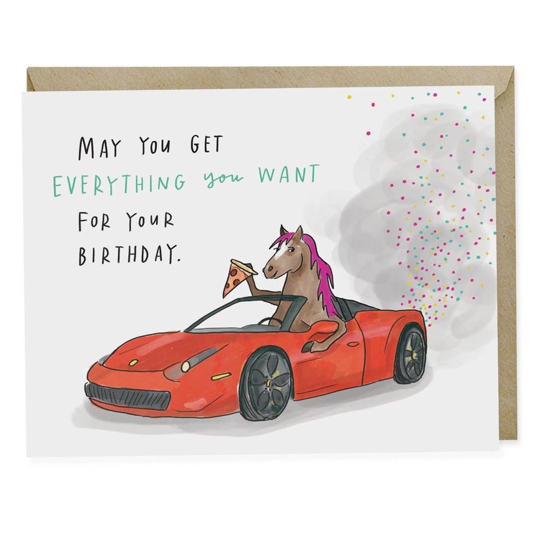Em & Friends - Pony Ferrari Birthday Card