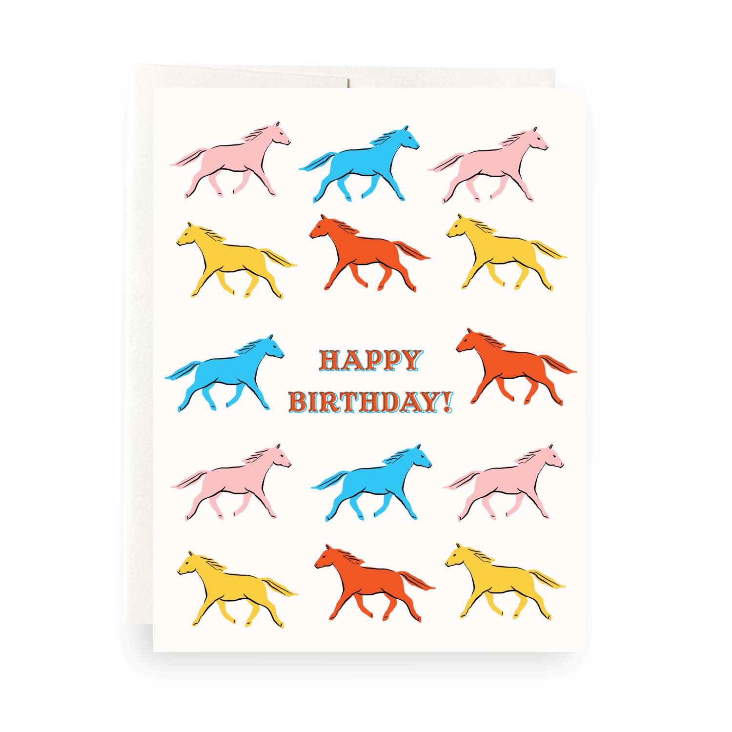 Horses Birthday Greeting Card