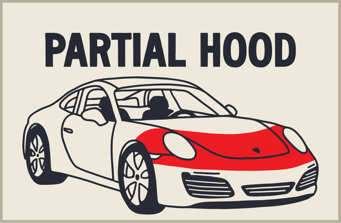 Partial Hood protection service for vehicles, shielding 12-18 of your hood from environmental damage like rocks, road salt, and UV radiation. Prices start at $375.