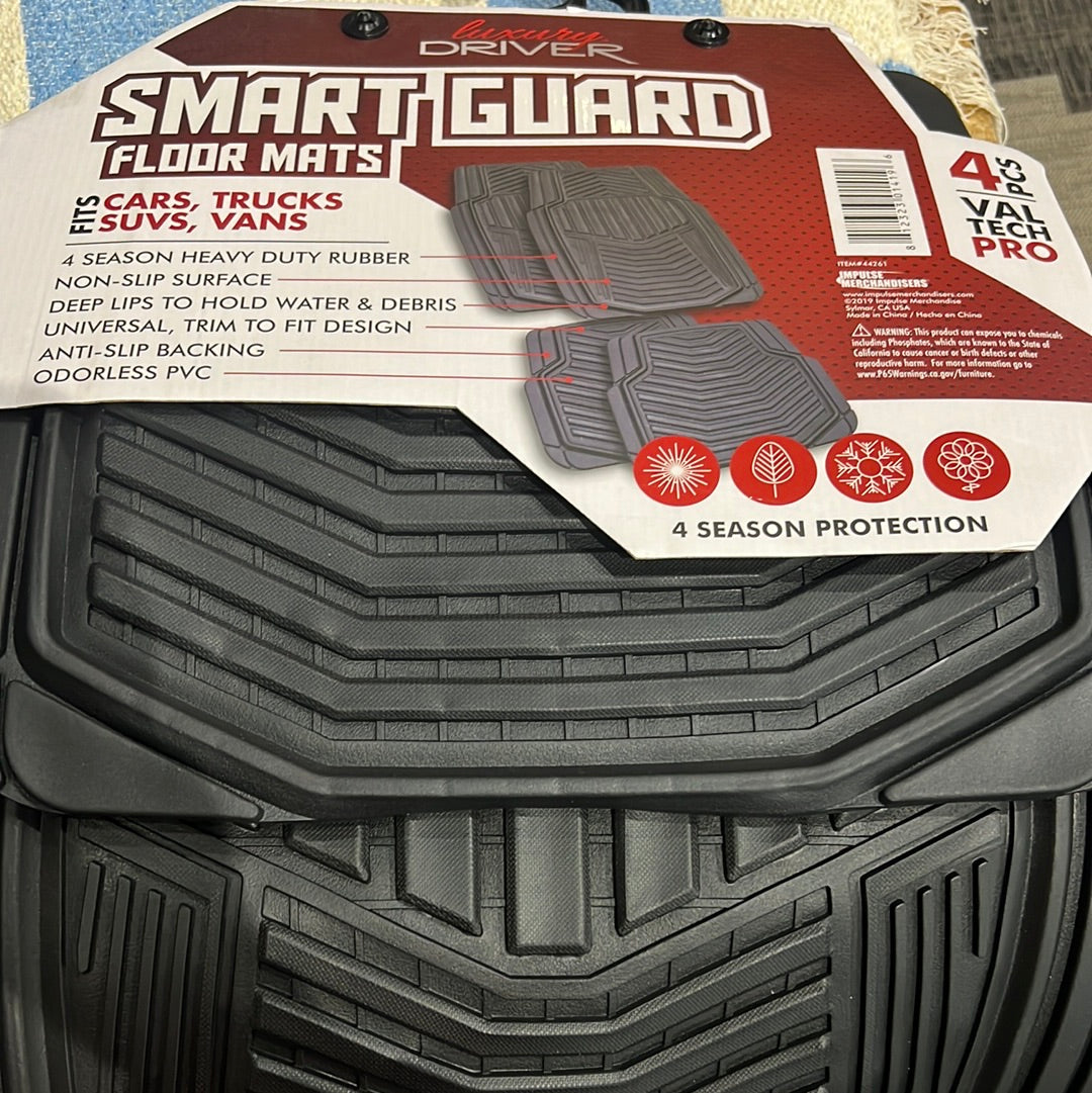 SmartGuard 4 piece Floor Mats - Black